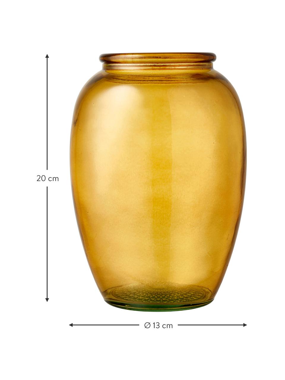 Glazen vaas Kusintha in amberkleur, Gerecycled glas, Amberkleurig, Ø 13 x H 20 cm