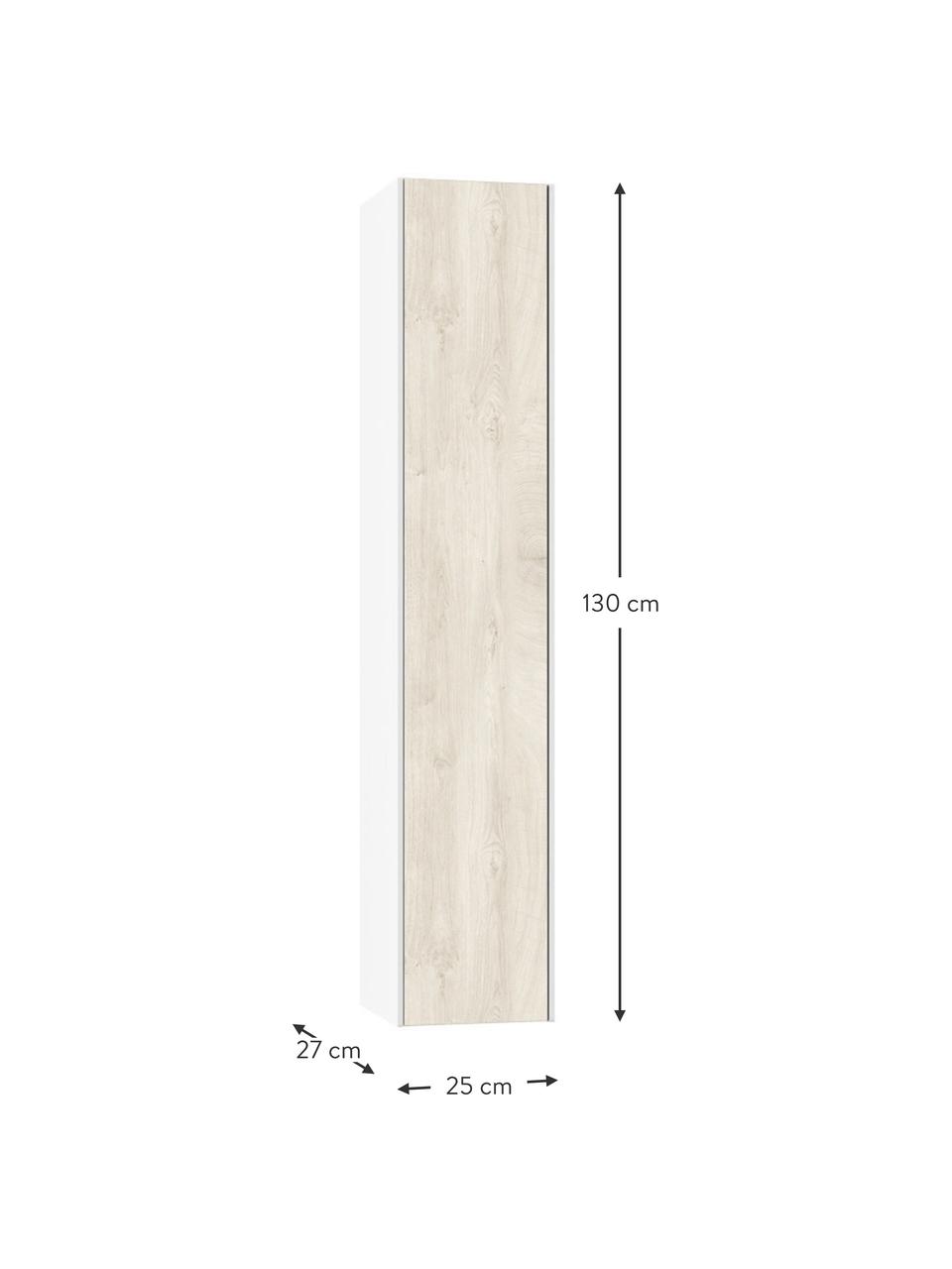 Szafka łazienkowa Ago, Korpus: płyta wiórowa pokryta fol, Biały, o wyglądzie drewna dębowego, S 25 x W 130 cm