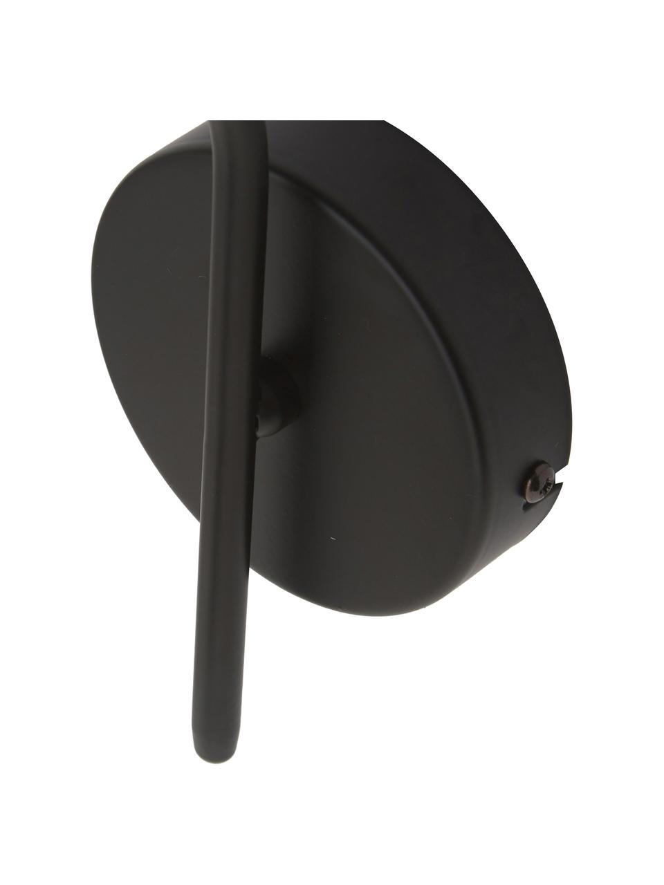 Wandlamp Loppe in zwart, Fitting: gelakt metaal, Frame: gelakt metaal, Zwart, D 17 x H 21 cm