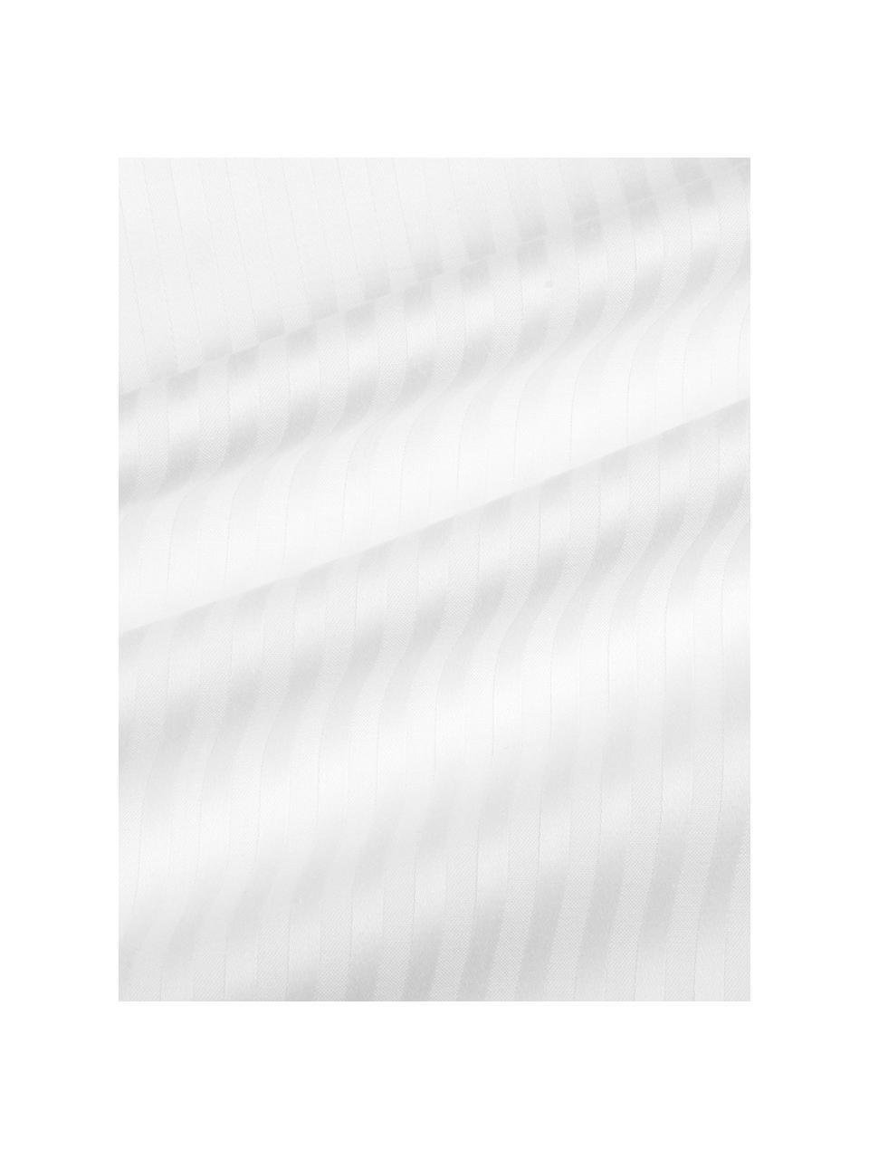 Housse de couette satin de coton blanc Stella, Blanc, larg. 240 x long. 220 cm