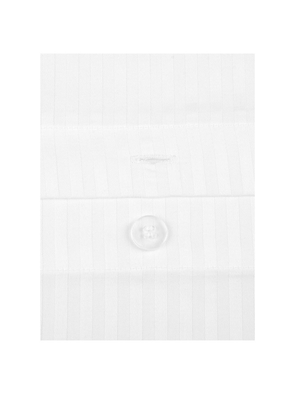 Housse de couette satin de coton blanc Stella, Blanc, larg. 240 x long. 220 cm