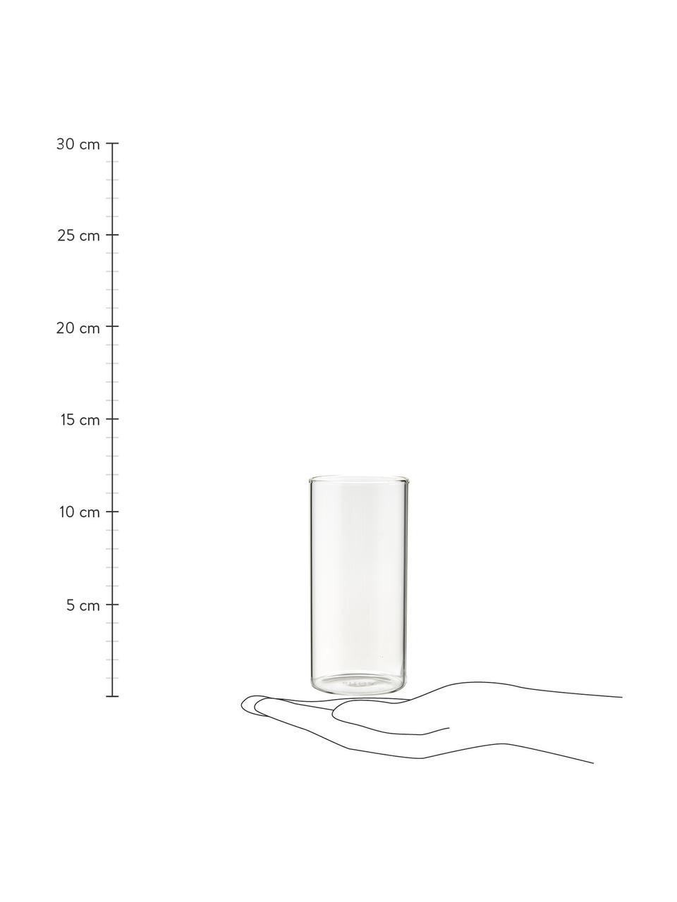 Wassergläser Boro aus Borosilikatglas, 6 Stück , Borosilikatglas, Transparent, Ø 6 x H 12 cm