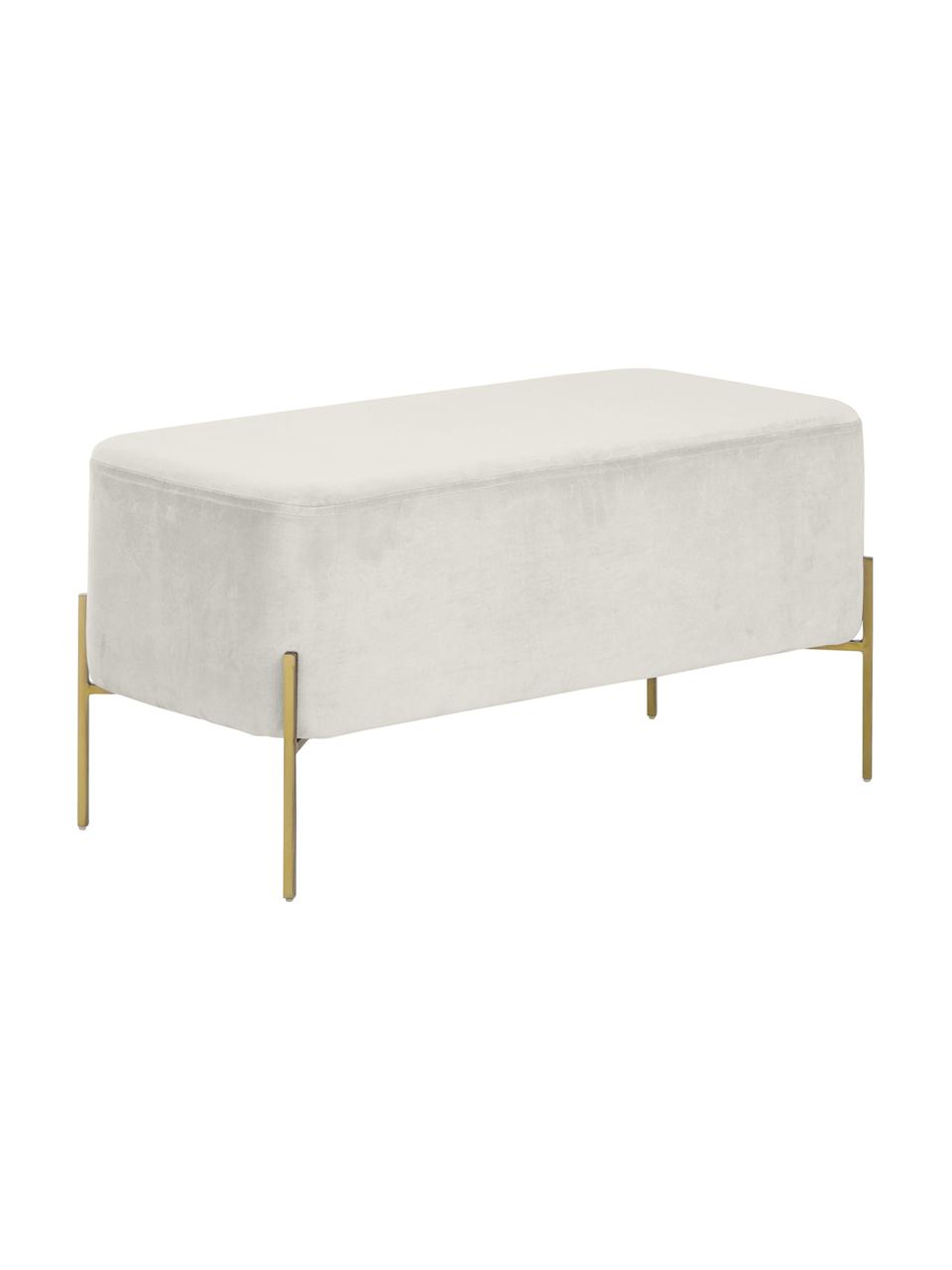 Čalouněná lavice Harper, Greige, zlatá, Š 90 cm, V 44 cm