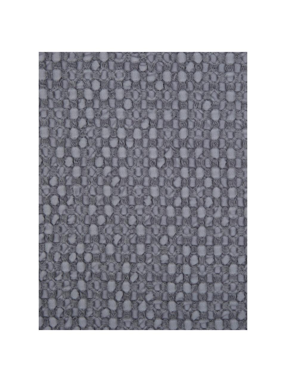 Couvre-lit coton gris à surface texturée Vigo, 100 % coton, Bleu foncé, larg. 220 x long. 240 cm