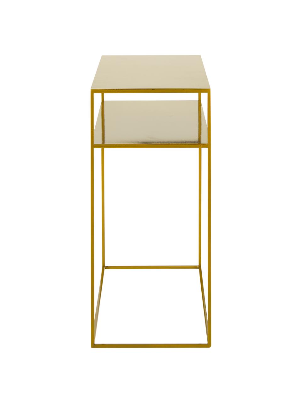 Metalen sidetable Tensio Duo in messingkleur, Gepoedercoat metaal, Messingkleurig, B 100 x D 35 cm