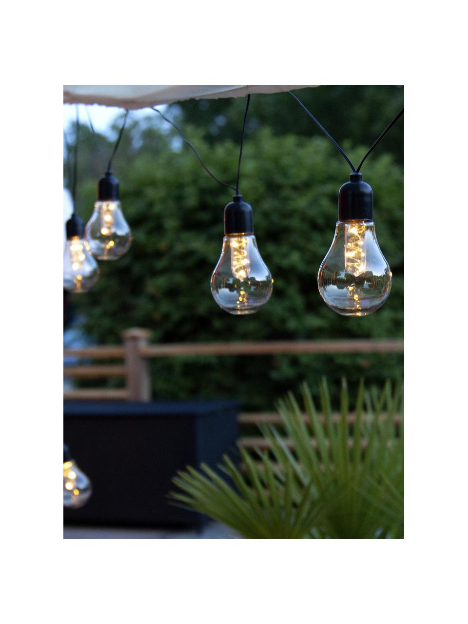 Guirnalda de luces LED para exterior Glow, 505 cm, 10 luces, Cable: plástico, Negro, gris, transparente, L 505 cm