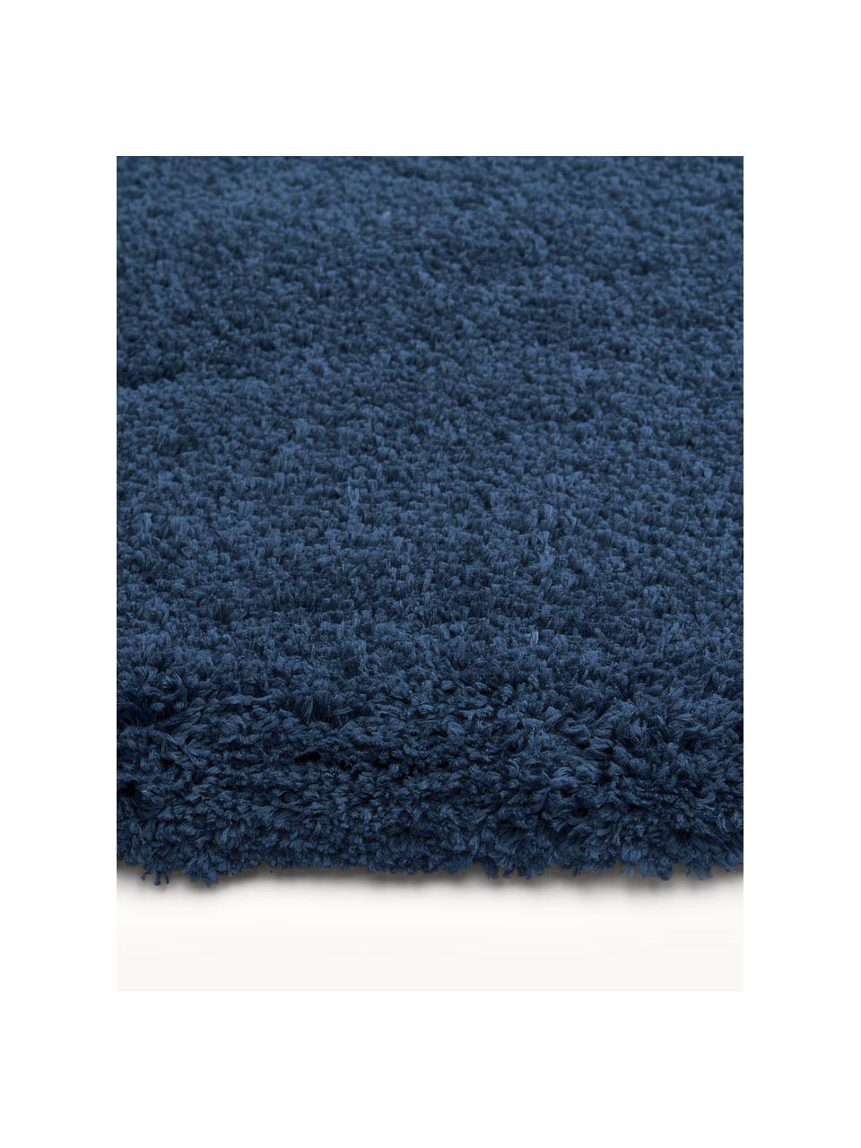 Flauschiger Hochflor-Teppich Leighton, Flor: Mikrofaser (100% Polyeste, Dunkelblau, B 120 x L 180 cm (Grösse S)