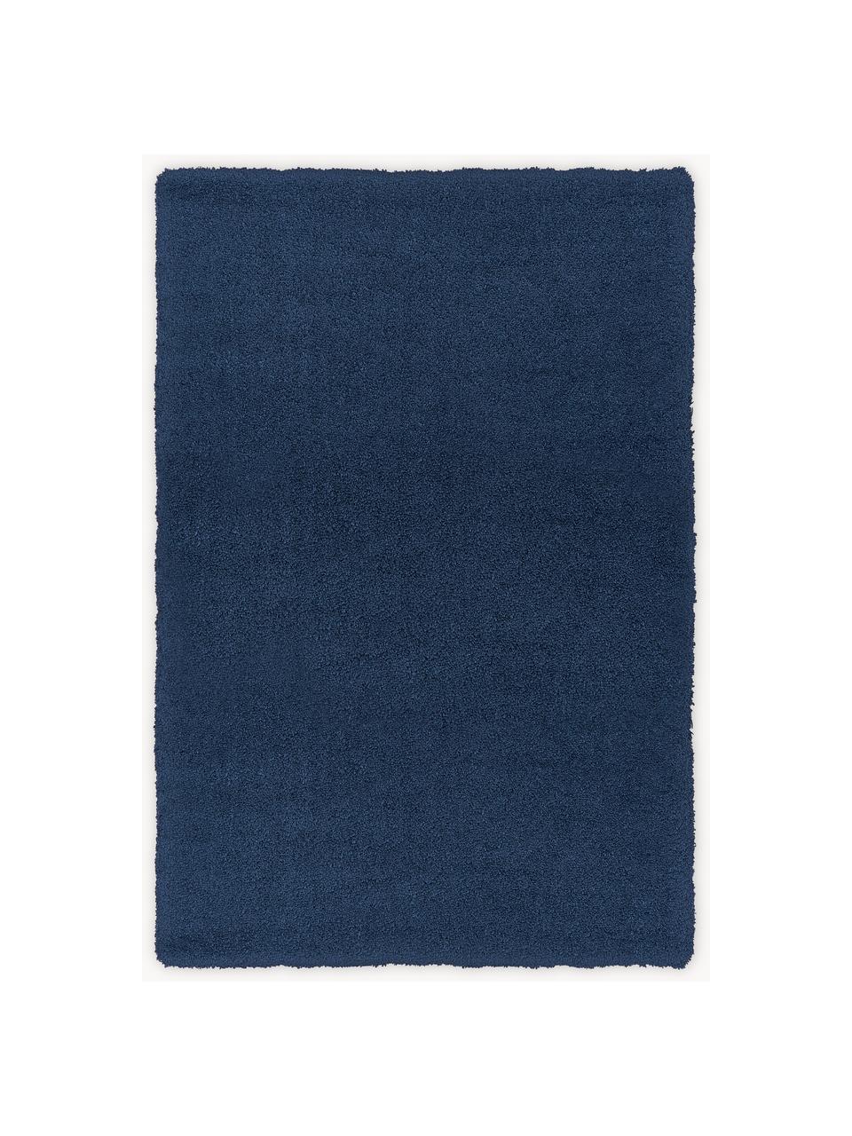Tapis moelleux à poils longs Leighton, Bleu foncé, larg. 120 x long. 180 cm (taille S)