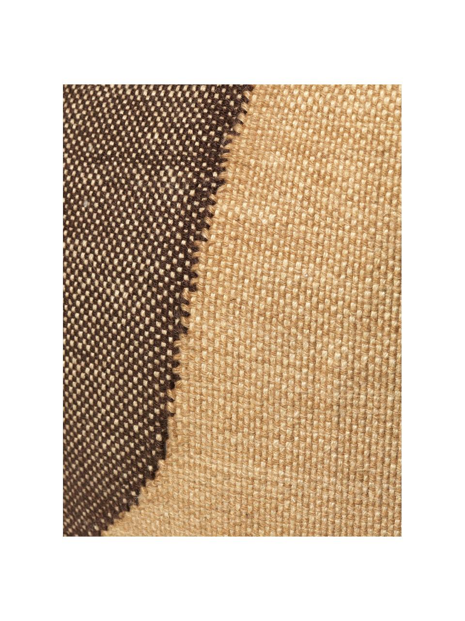 Pouf Forene, Sitzfläche: 100 % Polyester aus recyc, Gestell: Stahl, pulverbeschichtet, Webstoff Beige, Dunkelbraun, B 60 x H 40 cm