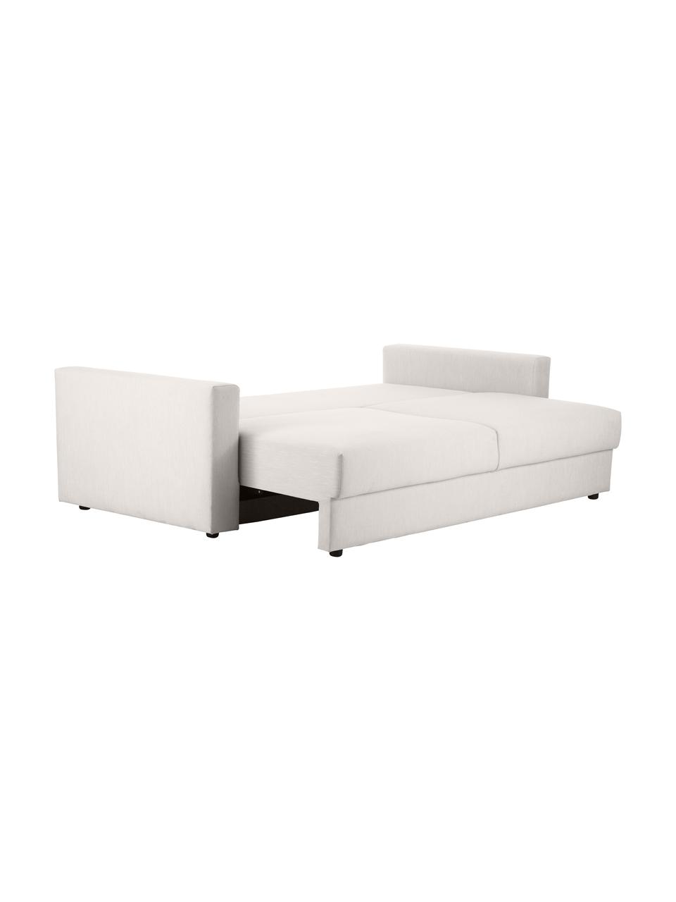 Slaapbank Tasha (3-zits) met opbergruimte, Bekleding: 100% polyester Met 35.000, Poten: massief grenenhout, multi, Poten: kunststof, Geweven stof crèmewit, B 235 x D 100 cm