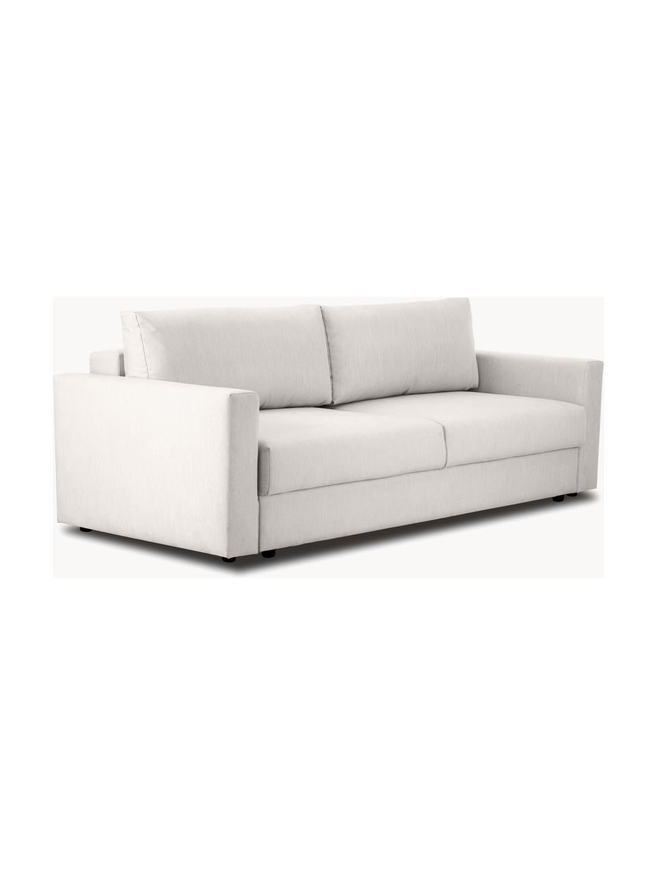 Schlafsofa Tasha (3-Sitzer) mit Stauraum, Bezug: 100% Polyester Der hochwe, Füße: Massives Kiefernholz, Spe, Füße: Kunststoff Dieses Produkt, Webstoff Greige, B 235 x T 100 cm