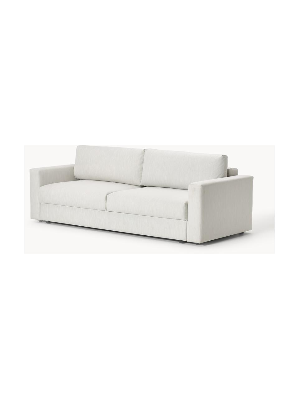 Schlafsofa Tasha (3-Sitzer) mit Stauraum, Bezug: 100% Polyester Der hochwe, Füße: Massives Kiefernholz, Spe, Füße: Kunststoff Dieses Produkt, Webstoff Greige, B 235 x T 100 cm