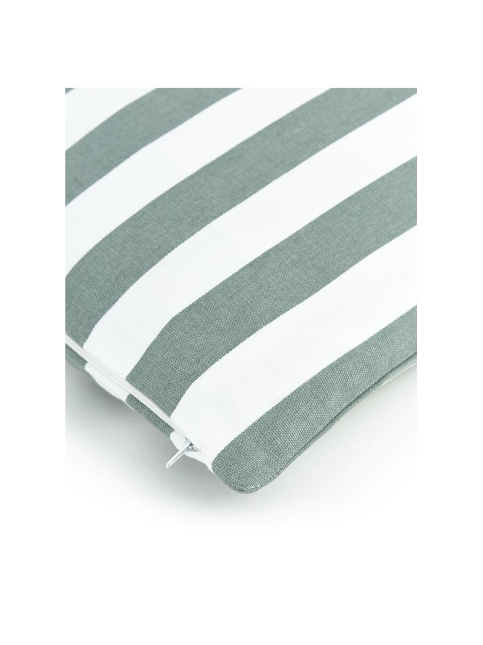 Housse de coussin rectangulaire rayures vert sauge Timon, 100 % coton, Vert, larg. 30 x long. 50 cm