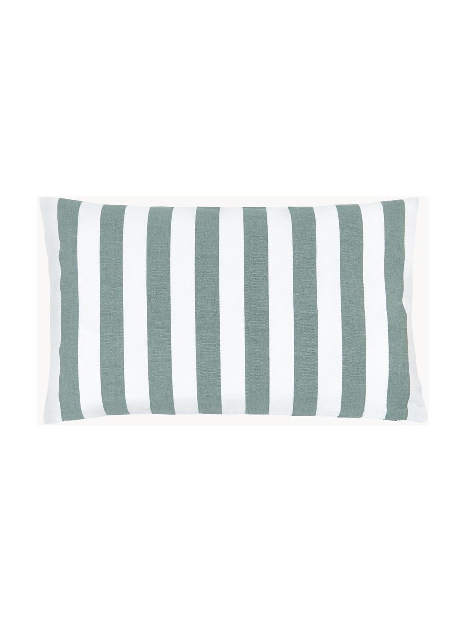 Housse de coussin rectangulaire rayures vert sauge Timon, 100 % coton, Vert, larg. 30 x long. 50 cm