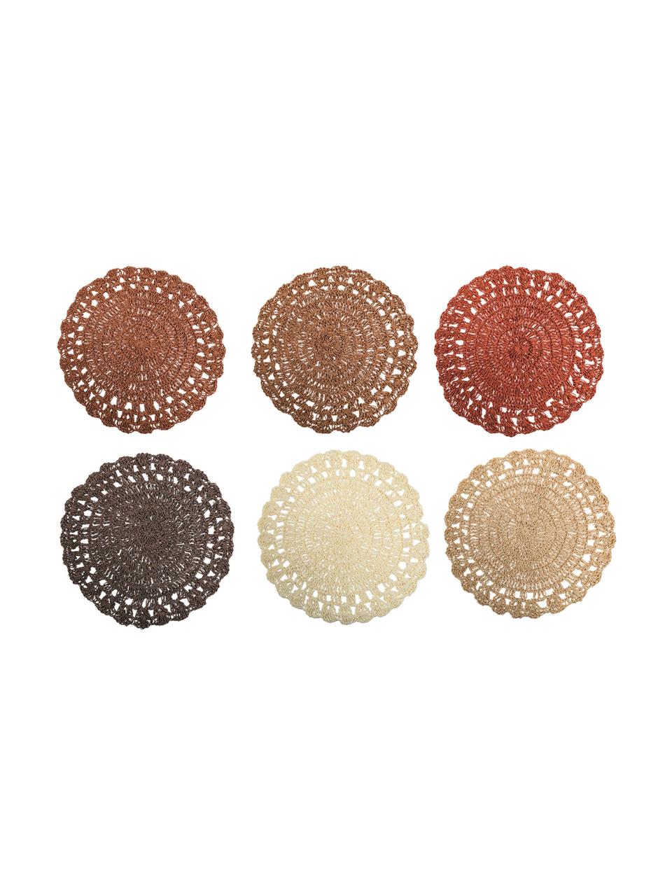 Set 6 tovagliette rotonde in fibra di carta Chocolate, Fibre di carta, Tonalità marroni, tonalità beige, Ø 38 cm