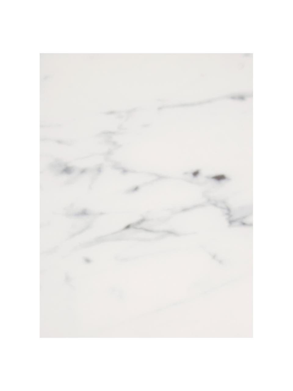 Runder Couchtisch Antigua mit Glasplatte in Marmoroptik, Tischplatte: Glas, matt bedruckt, Gestell: Metall, verchromt, Weiß, marmoriert, Chrom, Ø 80 x H 45 cm