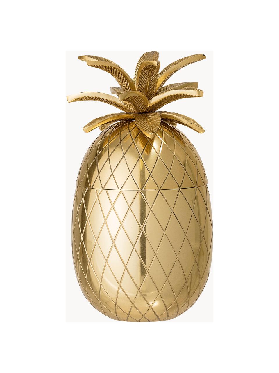 Mały pojemnik do lodu Pineapple, Aluminium pozłacane, Odcienie złotego, Ø 13 x W 24 cm