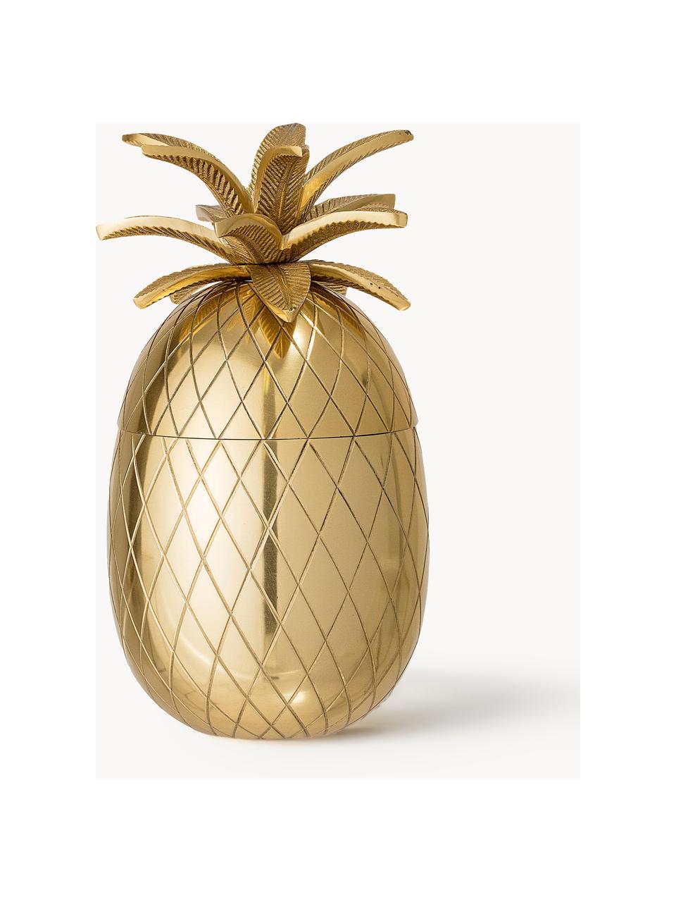 Kleiner Eiseimer Pineapple, Aluminium, vergoldet, Goldfarben, Ø 13 x H 24 cm