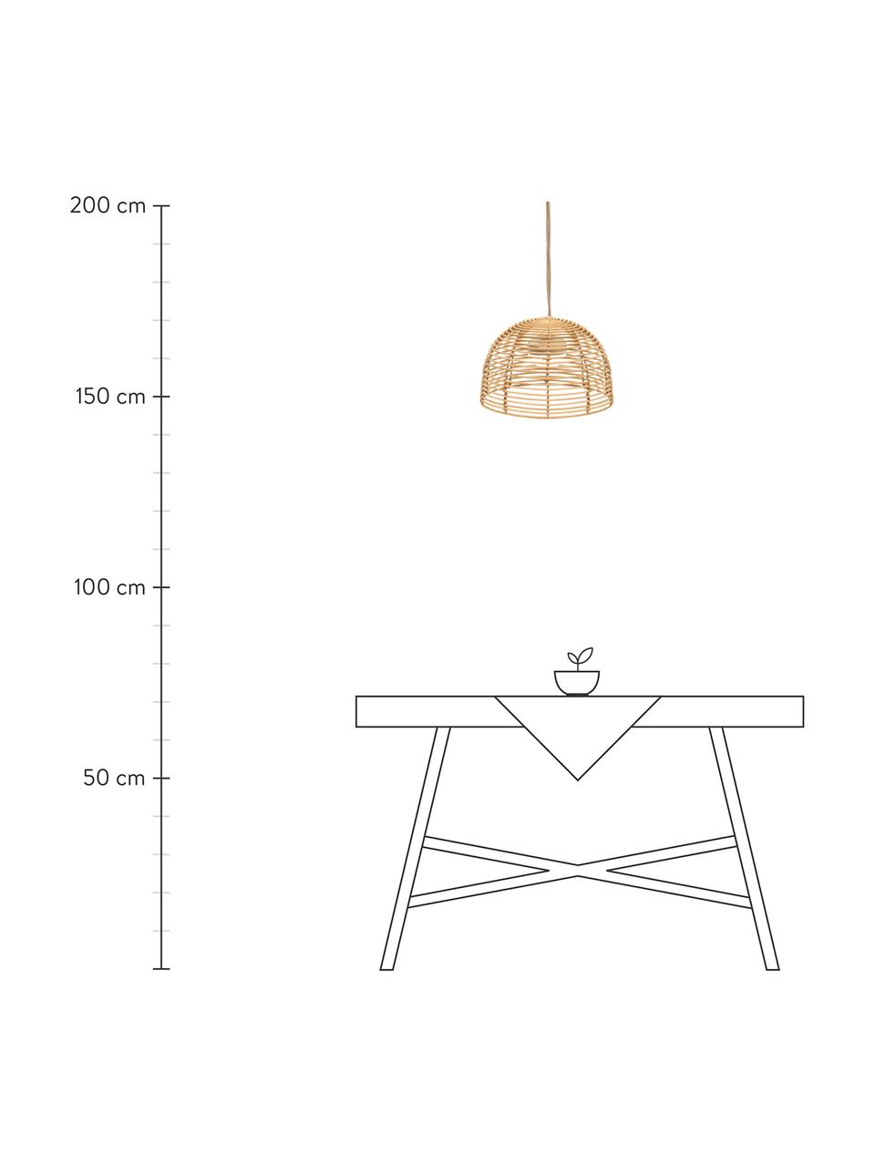 Lámpara de techo artesanal LED Bossa, Lámpara: fibras naturales, Beige, Ø 35 x Al 22 cm