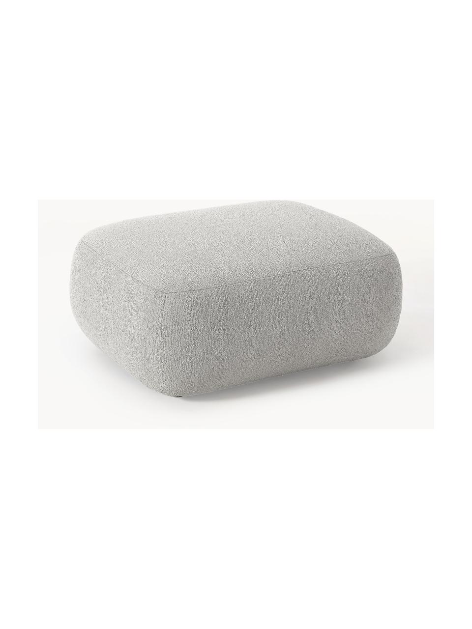 Pouf en tissu bouclé Sofia, Bouclé gris clair, larg. 99 x prof. 78 cm