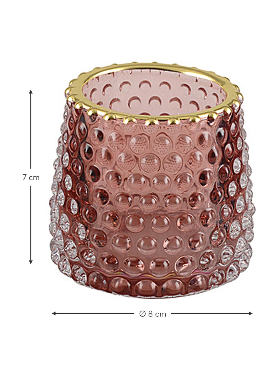 Sada svícnů na čajové svíčky Rimmon, 4 díly, Sklo, Více barev, Ø 8 cm, V 7 cm