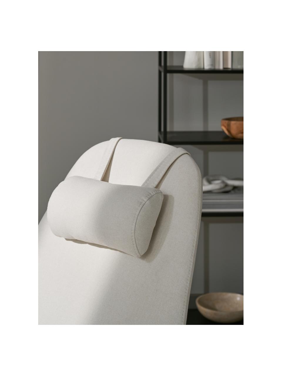 Fauteuil à bascule Jolene, Tissu blanc crème, bois de frêne, larg. 66 x prof. 102 cm