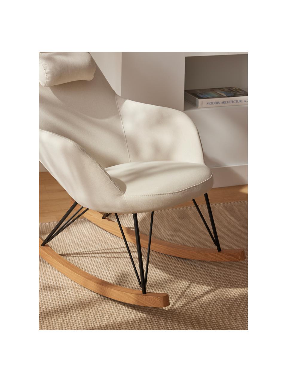 Hojdacia stolička Jolene, Krémovobiela, jaseňové drevo, Š 66 x H 102 cm