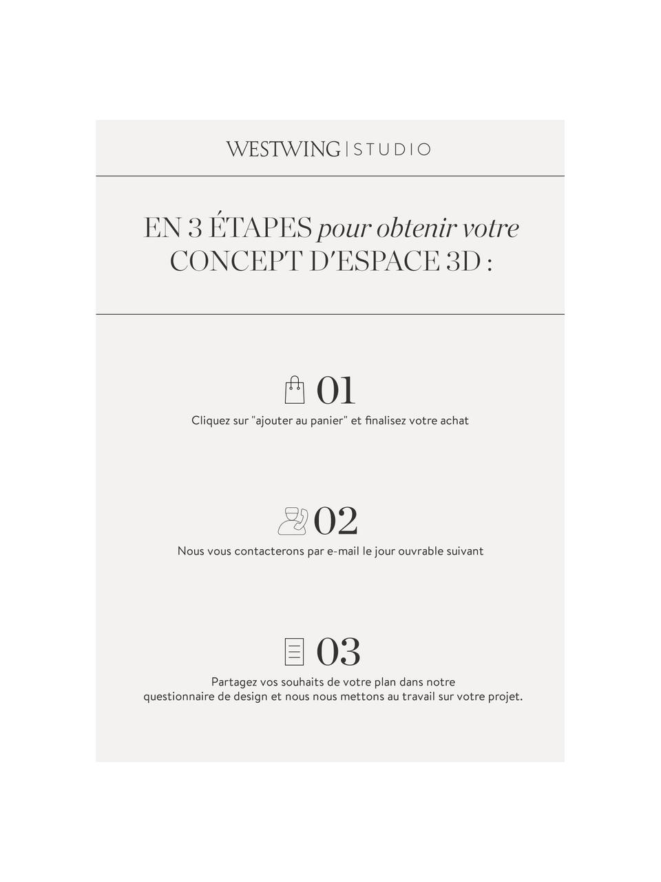 Projet Premium pour votre intérieur, Bon d'achat numérique
Après réception de votre commande, nous vous contacterons rapidement pour convenir d’un rendez-vous pour votre conseil téléphonique avec un(e) de nos décorateur/trice d'intérieur., Blanc, Pièce(s) à vivre