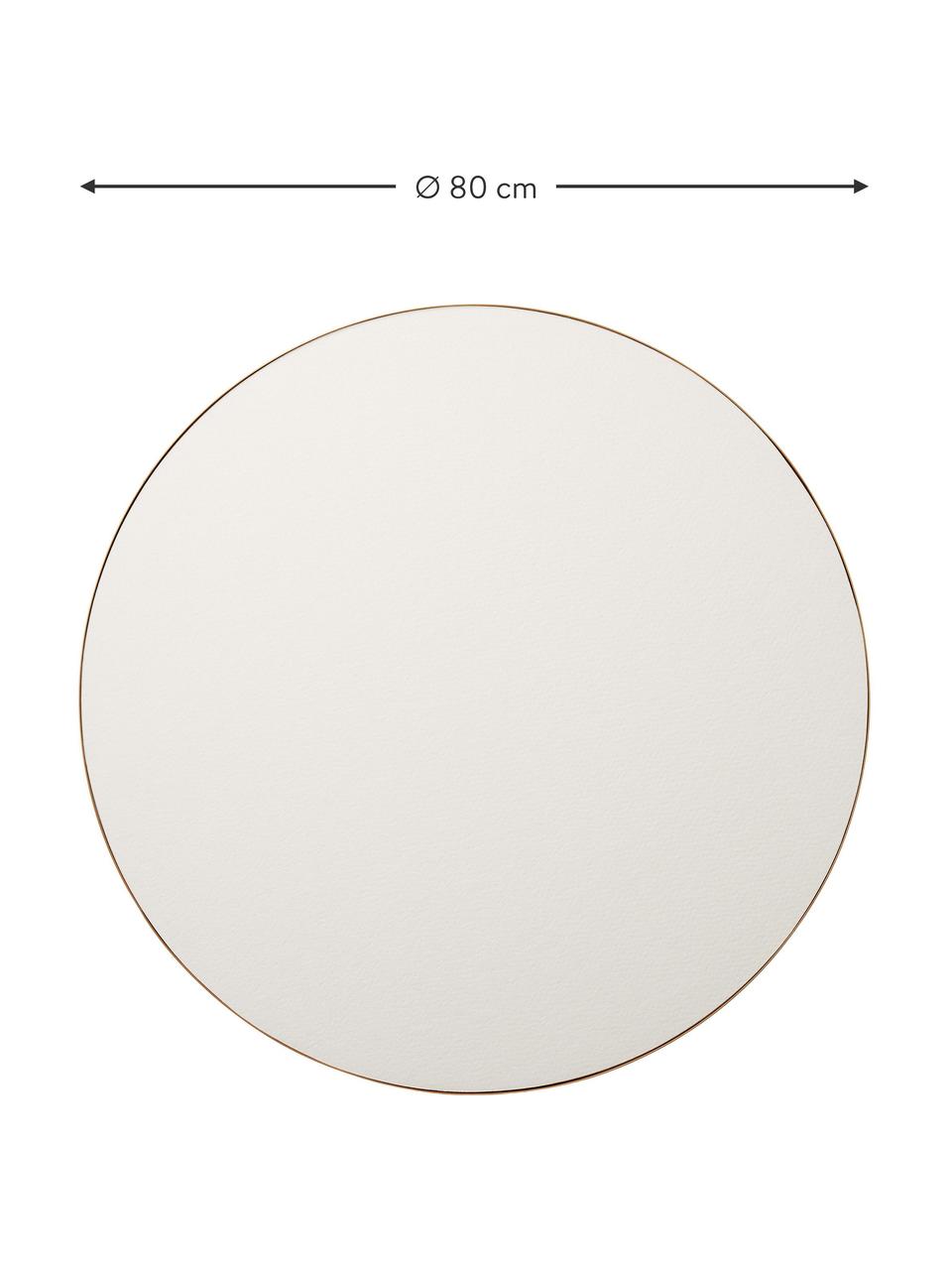 Rond prikbord Retell, Frame: gepoedercoat staal, Wit, goudkleurig, Ø 80 cm
