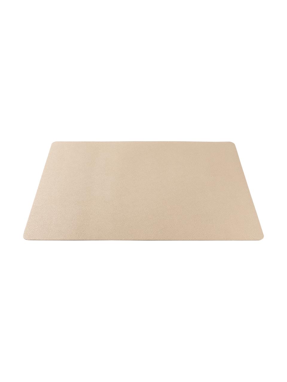 Manteles individuales reversibles de cuero sintético Bitz, 4 uds., Cuero, Beige, negro, An 33 x L 46 cm