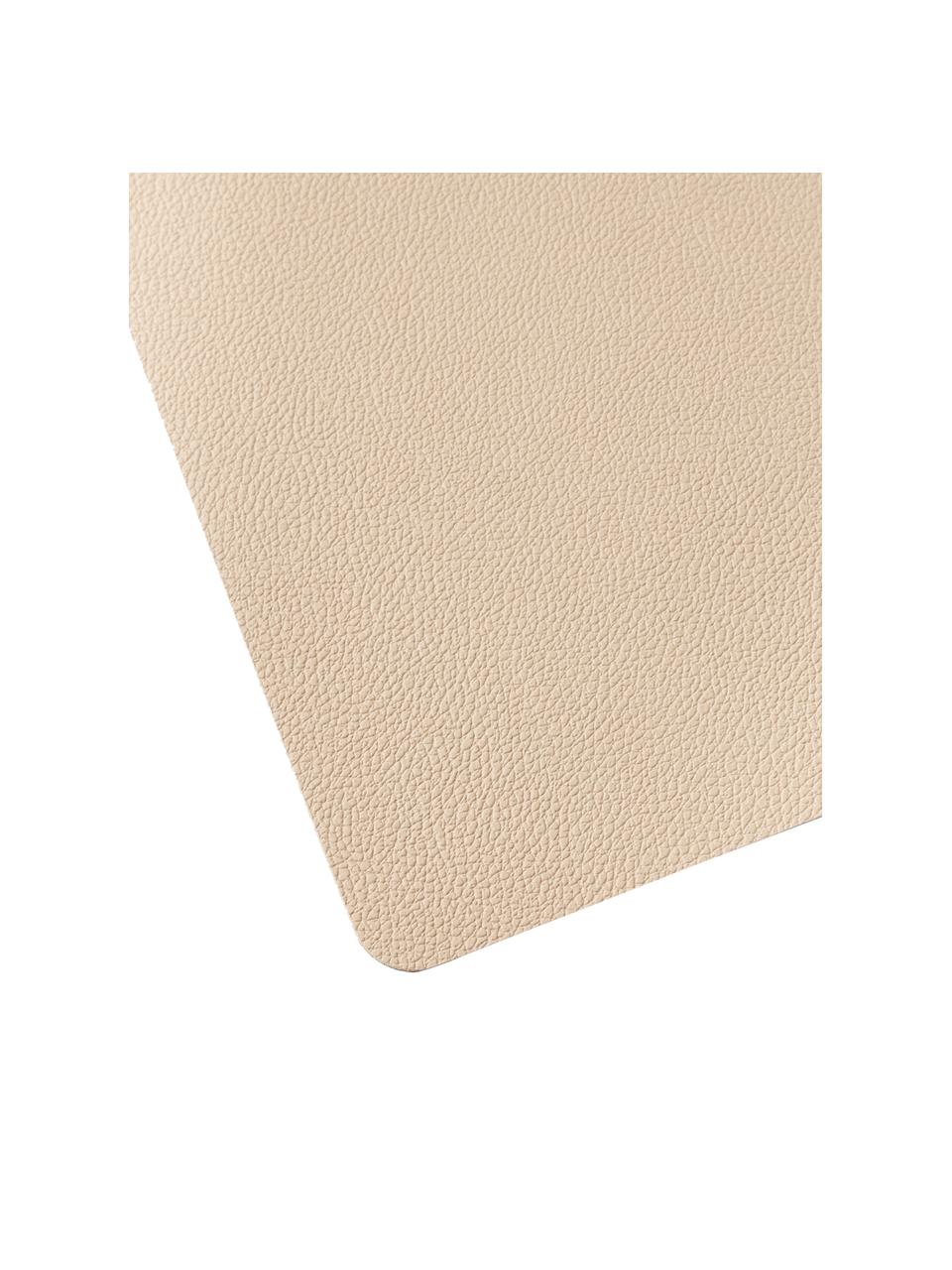 Manteles individuales reversibles de cuero sintético Bitz, 4 uds., Cuero, Beige, negro, An 33 x L 46 cm