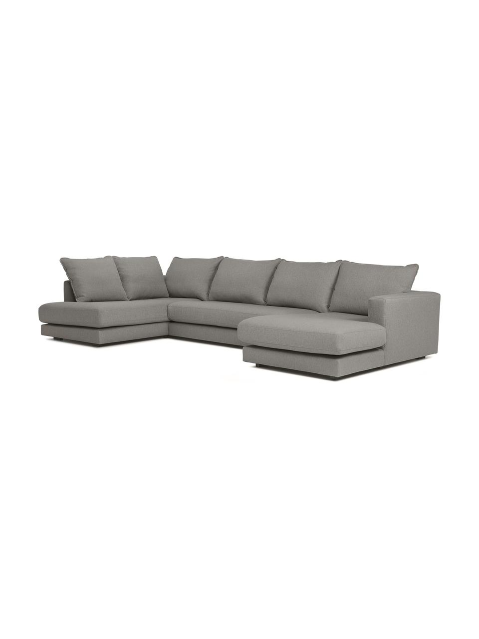 Sofá rinconera Tribeca, Tapizado: 100% poliéster Alta resis, Estructura: madera de pino maciza, Patas: madera de haya maciza pin, Tejido gris oscuro, An 356 x F 195 cm, chaise longue izquierda