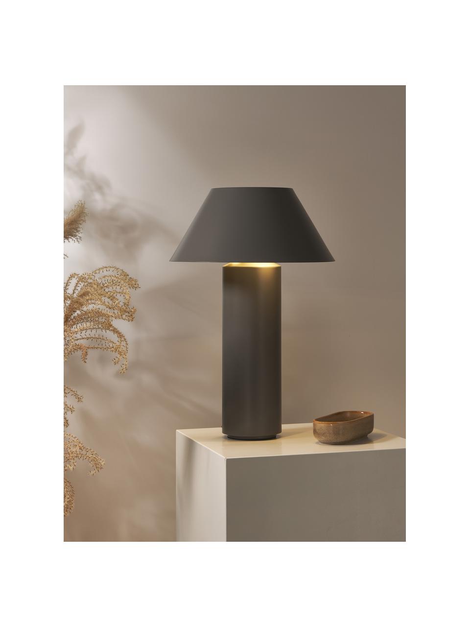 Lampada da tavolo Niko, Paralume: metallo rivestito, Grigio, Ø 35 x Alt. 55 cm