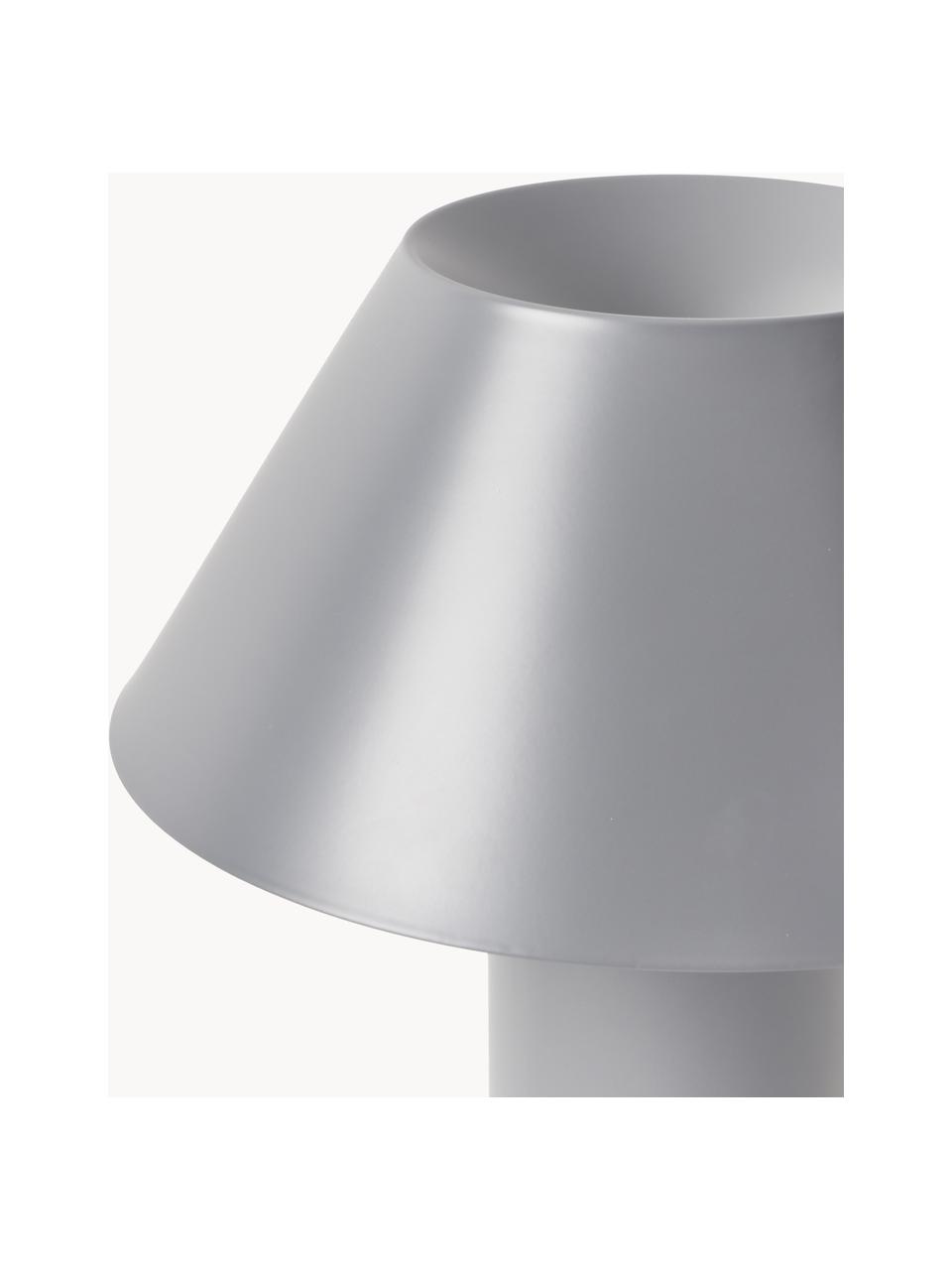 Tafellamp Niko, Lampenkap: gecoat metaal, Lampvoet: gecoat metaal, Grijs, B 35 x H 55 cm