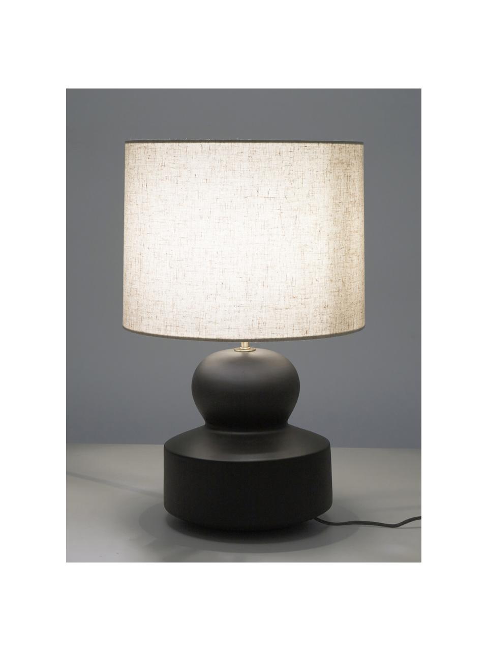 Lampa stołowa z ceramiki Georgina, Beżowy, czarny, Ø 33 x W 52 cm