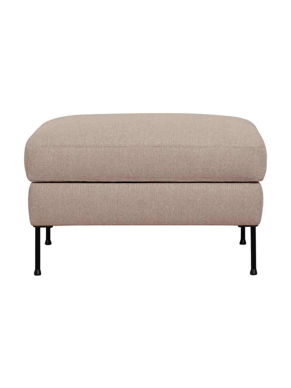 Pouf avec rangement Cucita, Tissu beige, larg. 75 x prof. 65 cm