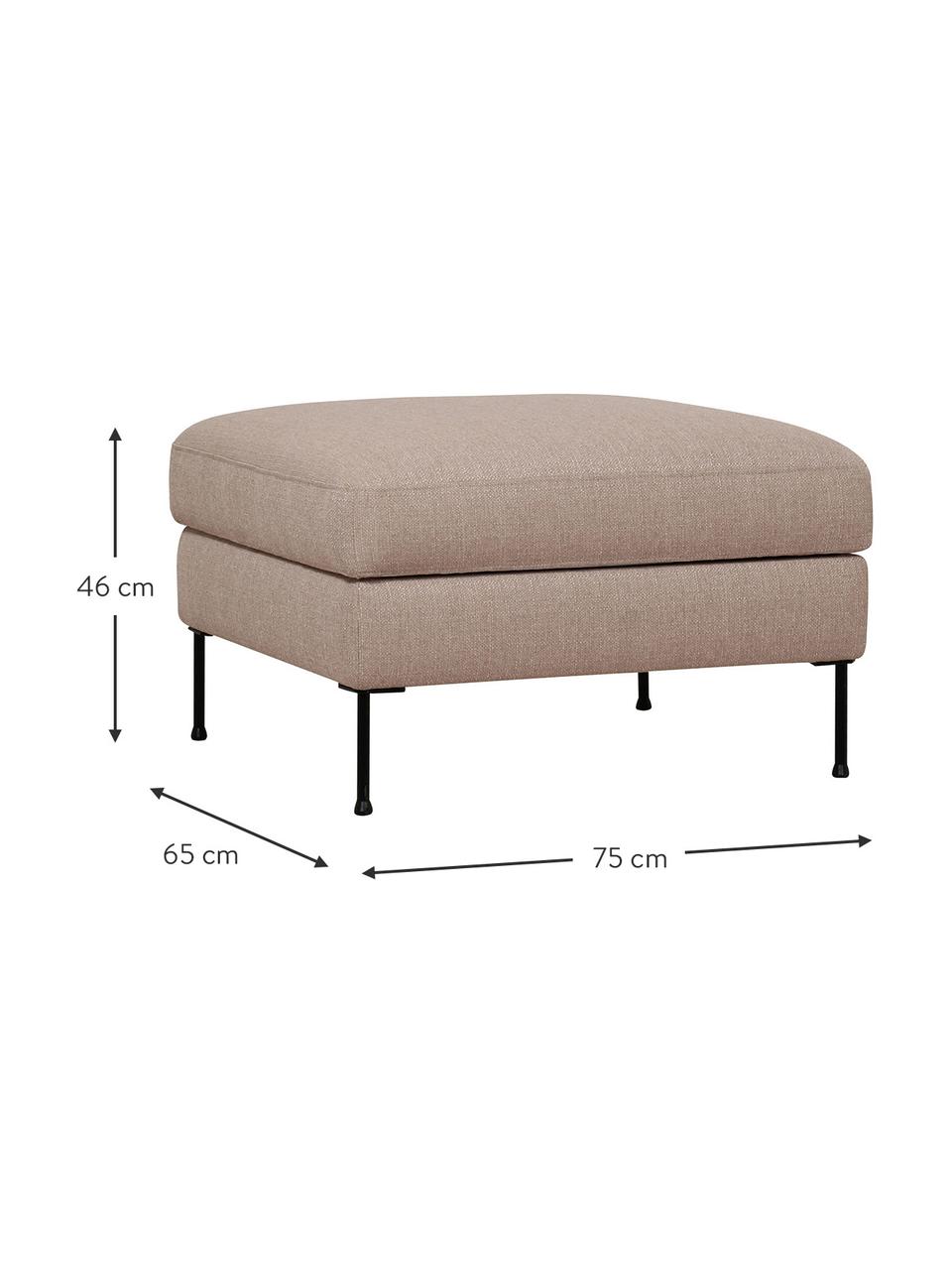 Puf z miejscem do przechowywania Cucita, Tapicerka: tkanina (poliester) Dzięk, Stelaż: lite drewno sosnowe z cer, Nogi: metal lakierowany, Taupe tkanina, S 75 x W 46 cm