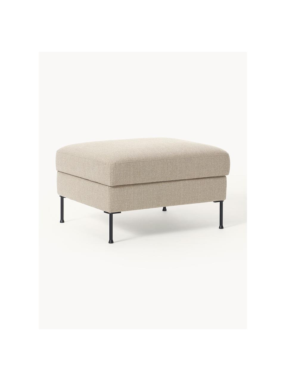 Pouf avec rangement Cucita, Tissu beige, larg. 75 x prof. 65 cm