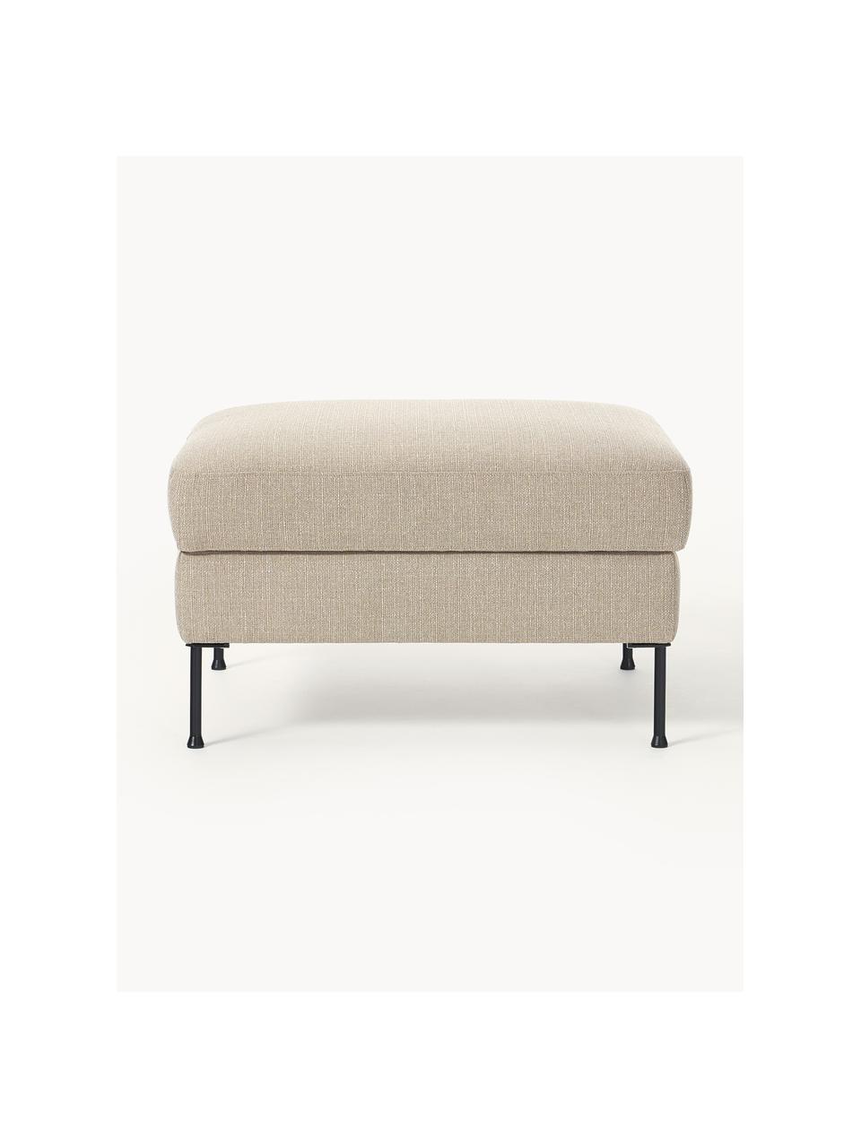 Pouf avec rangement Cucita, Tissu beige, larg. 75 x prof. 65 cm