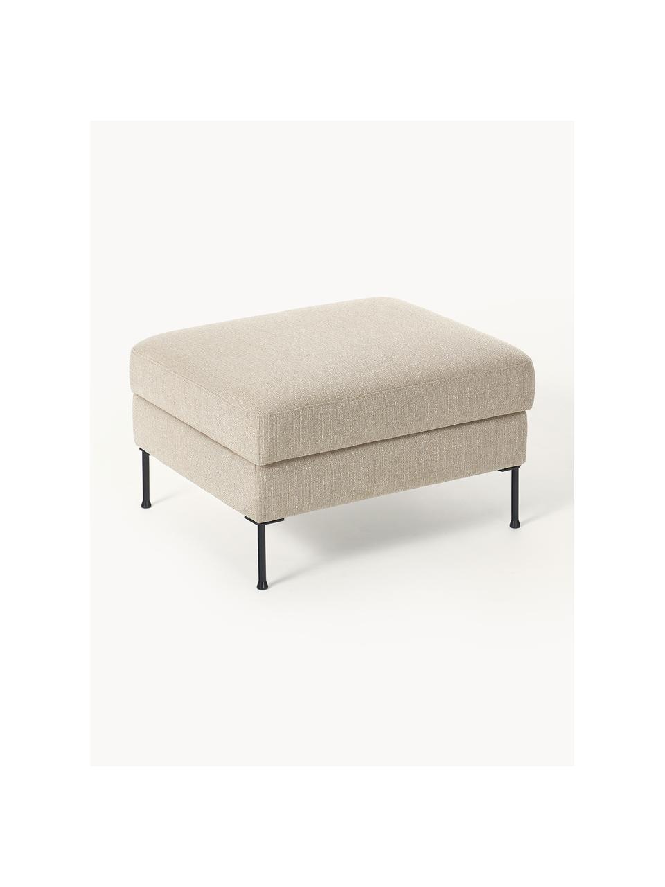 Pouf avec rangement Cucita, Tissu beige, larg. 75 x prof. 65 cm