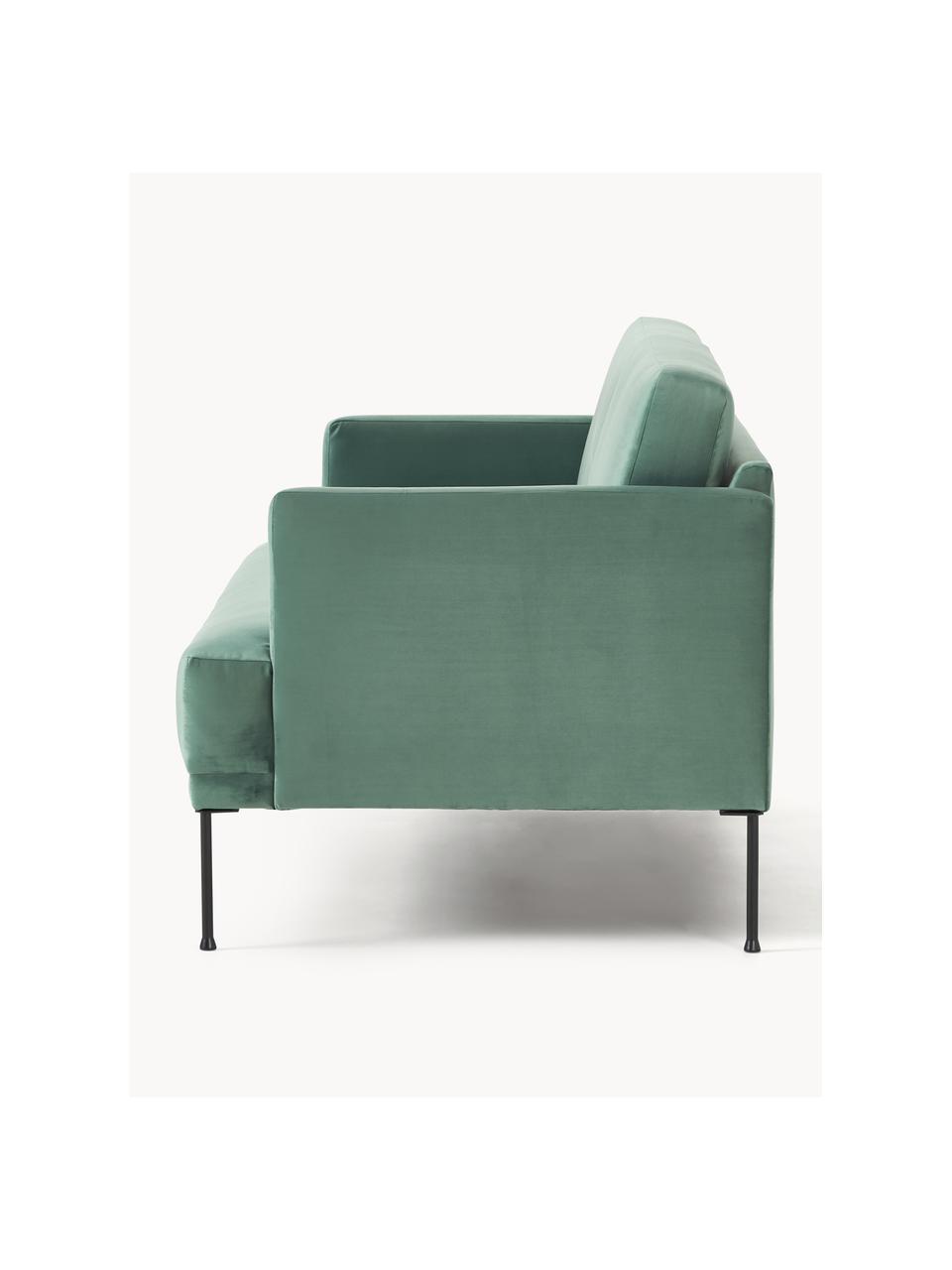 Samt-Sofa Fluente (2-Sitzer), Bezug: Samt (Hochwertiger Polyes, Gestell: Massives Kiefernholz, Samt Petrol, B 166 x T 85 cm