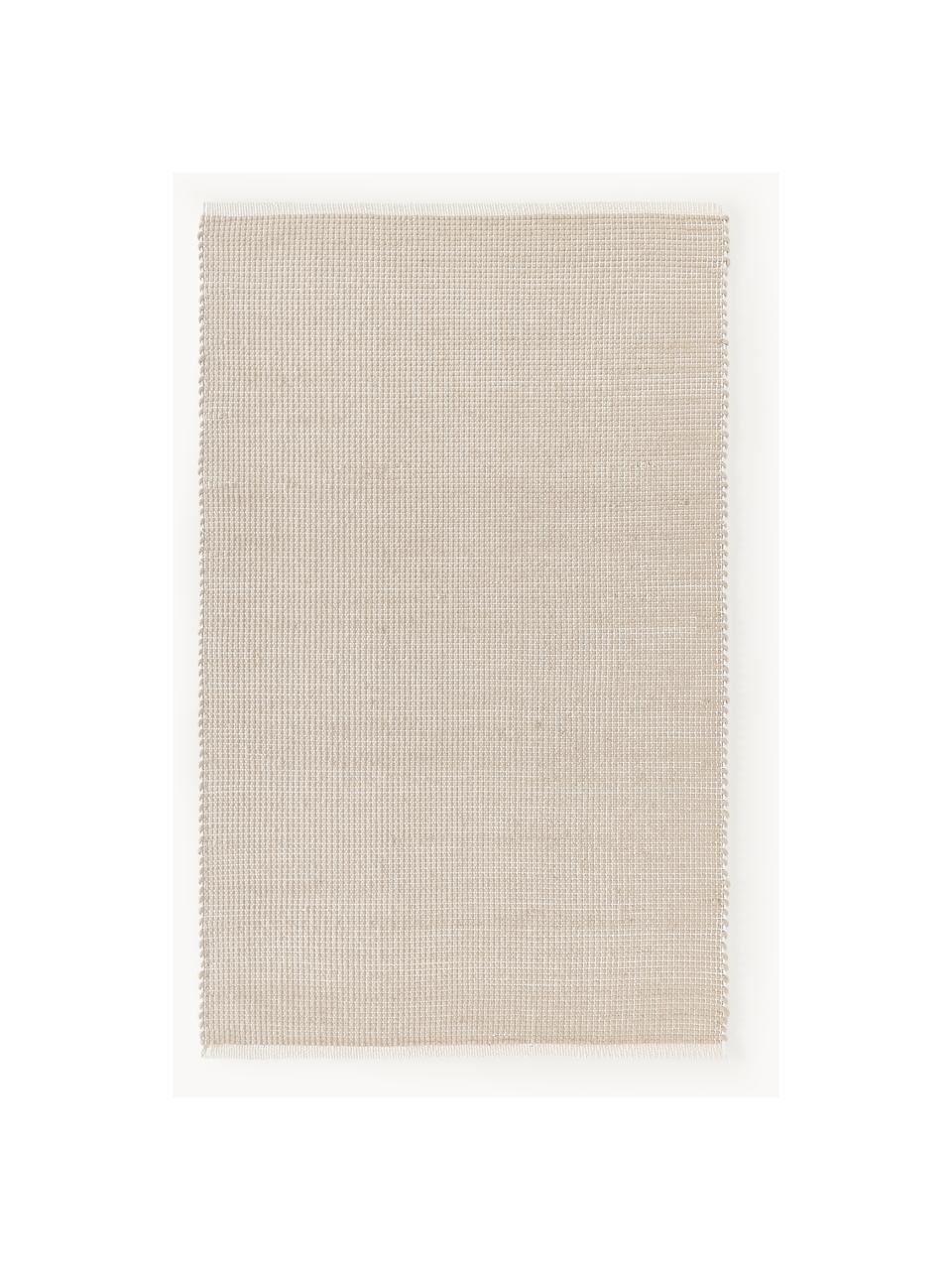 Handgewebter Wollteppich Amaro, Flor: 67 % Wolle (RWS-zertifizi, Cremeweiss, Beige, B 80 x L 150 cm (Grösse XS)