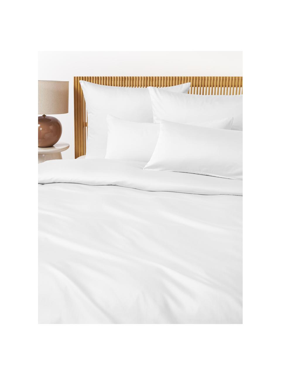 Funda nórdica de satén Comfort, Blanco, Cama 90 cm (155 x 220 cm)