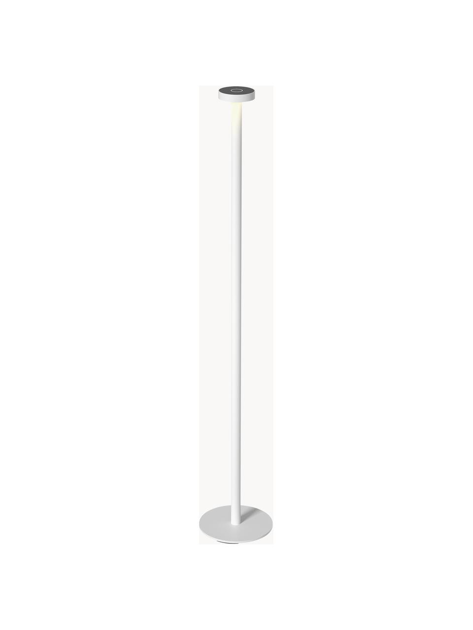 Lámpara de pie LED regulable para exterior Boro, Lámpara: aluminio recubierto Cable, Blanco, Al 120 cm