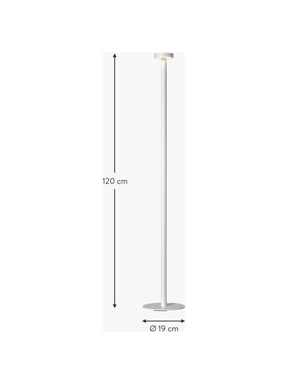 Dimbare LED outdoor vloerlamp Boro, Lamp: gecoat aluminium, Wit, H 120 cm