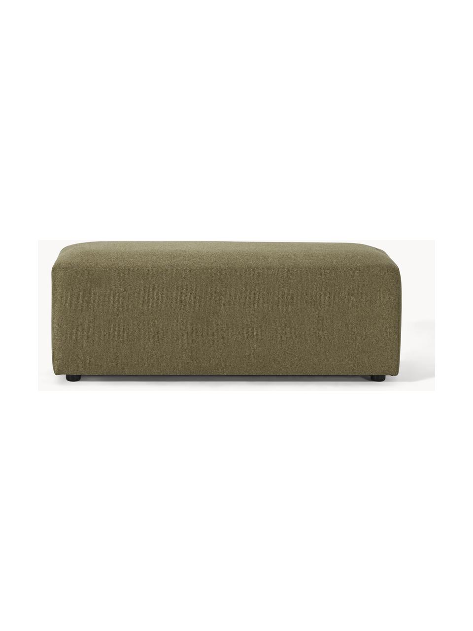 Pouf XL Melva, larg 116 x prof. 42 cm, Tissu vert olive, larg. 116 x prof. 42 cm