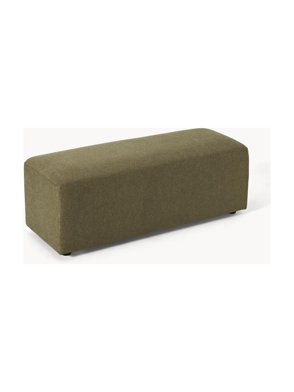 Pouf XL Melva, larg 116 x prof. 42 cm, Tissu vert olive, larg. 116 x prof. 42 cm