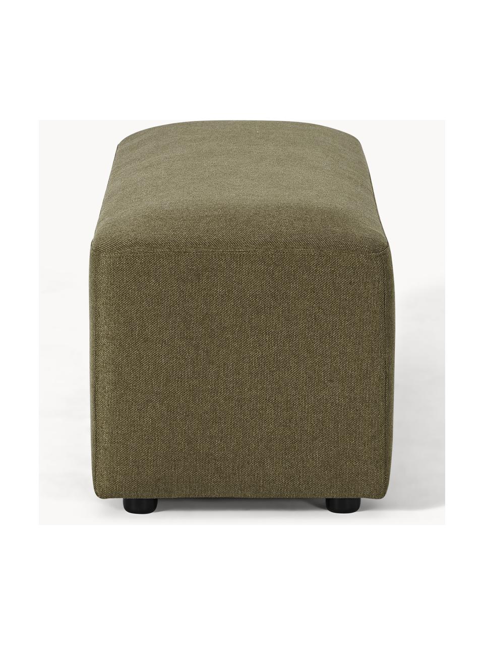 Pouf XL Melva, larg 116 x prof. 42 cm, Tissu vert olive, larg. 116 x prof. 42 cm