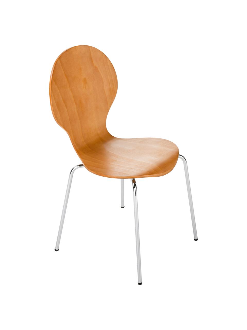 Eetkamerstoelen Marcus, 4 stuks, Frame: verchroomd staal, Bruin, 49 x 87 cm