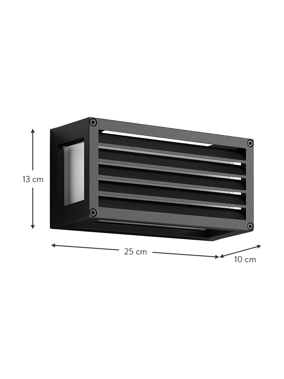 Aplique de exterior Ray, Pantalla: vidrio opalino, Estructura: aluminio recubierto, Gris antracita, An 25 x Al 13 cm